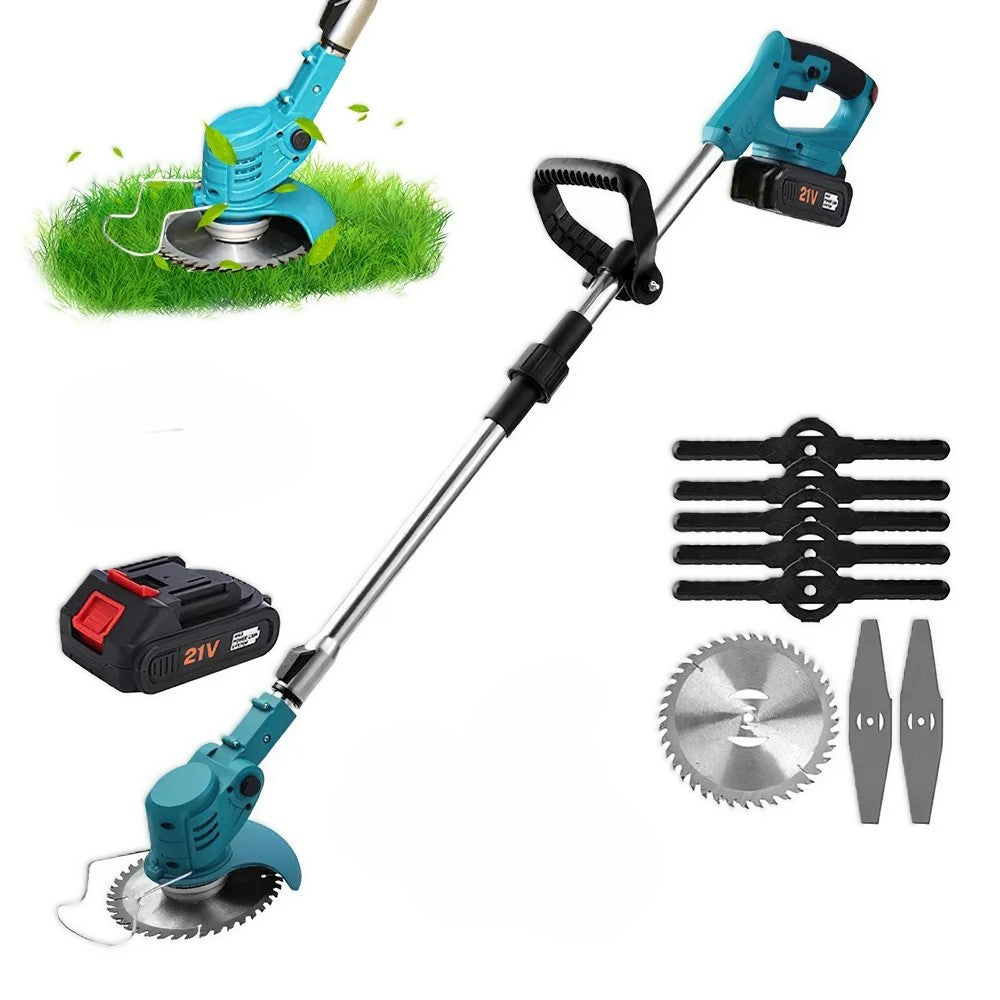 Nueva cortadora de césped eléctrica de mano inalámbrica con herramienta de jardín ajustable con una batería Makita de 21 V