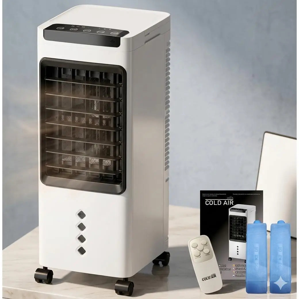 Starlyf cold air portable air cooler, 3 in 1 - cools, humidifies and purifies, evaporative air conditioner, low consumption 60w, portable humidifier, timer, remote control, 3 speeds