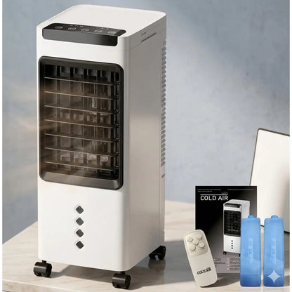Starlyf cold air portable air cooler, 3 in 1 - cools, humidifies and purifies, evaporative air conditioner, low consumption 60w, portable humidifier, timer, remote control, 3 speeds
